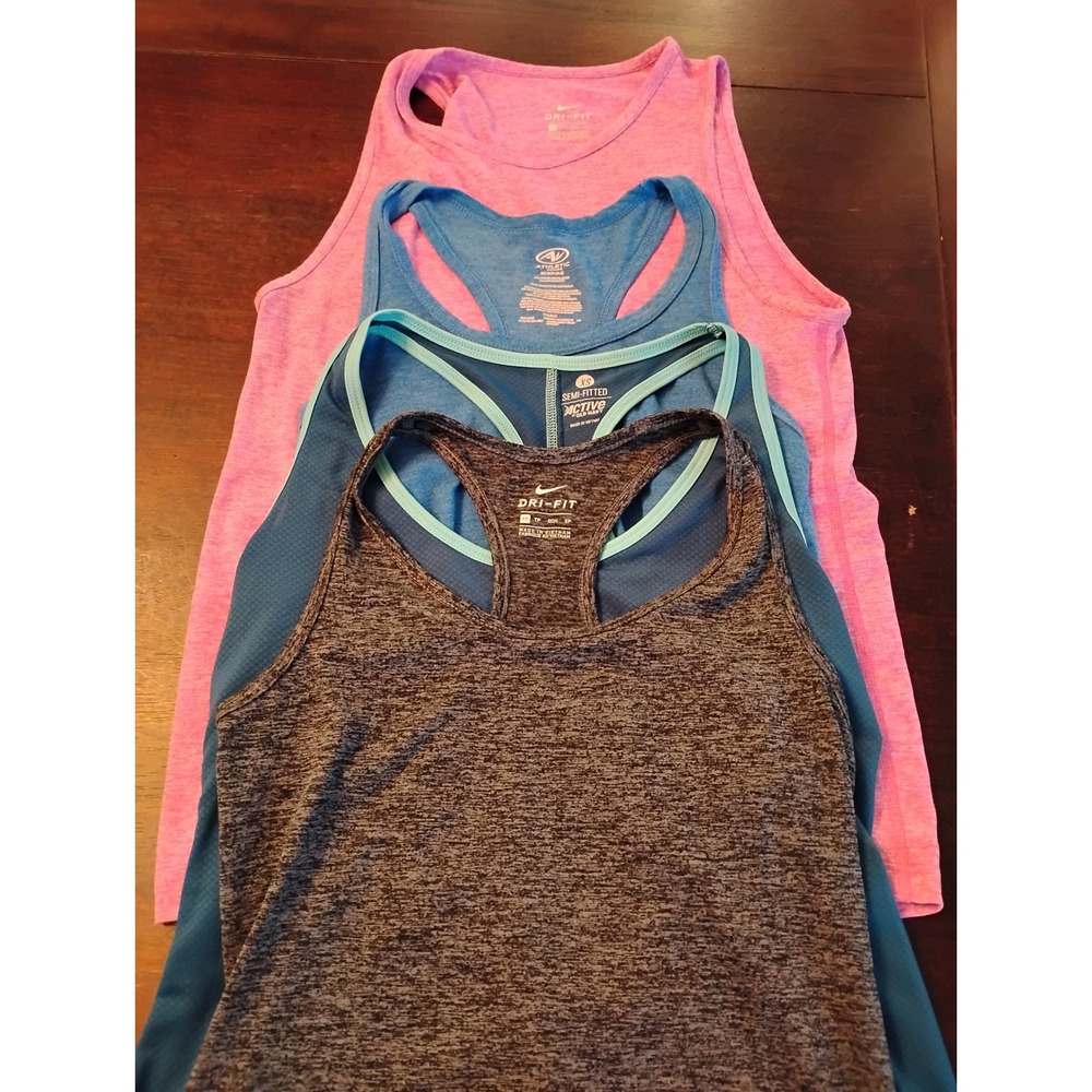 Nike Old‎ Navy Athletic Works Activewear Tank Top Bundle XS 4 Pack Multi Color
